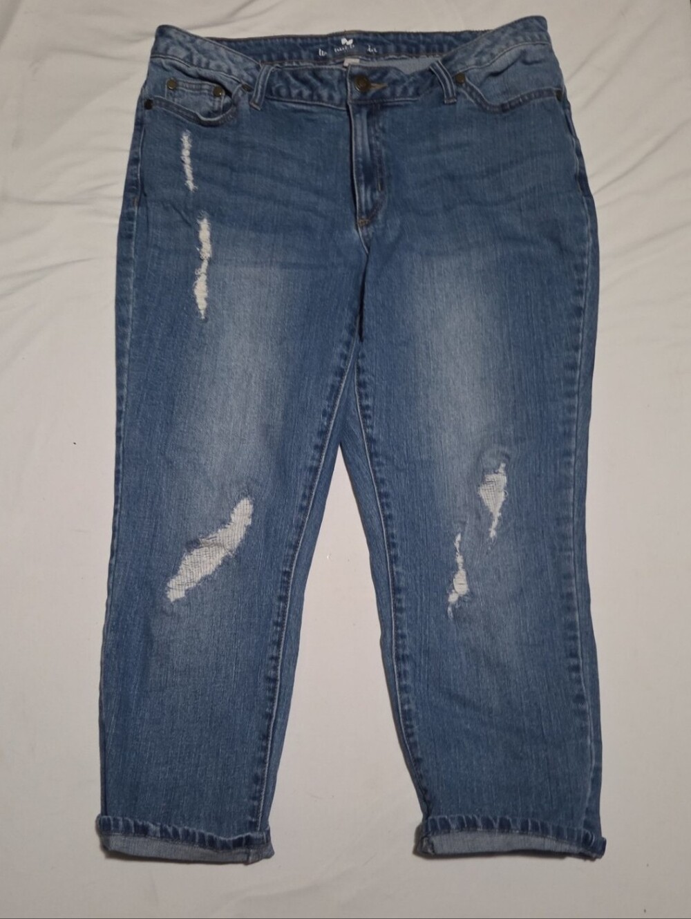 Woman within Women's size 10w denim distressed jeans #25